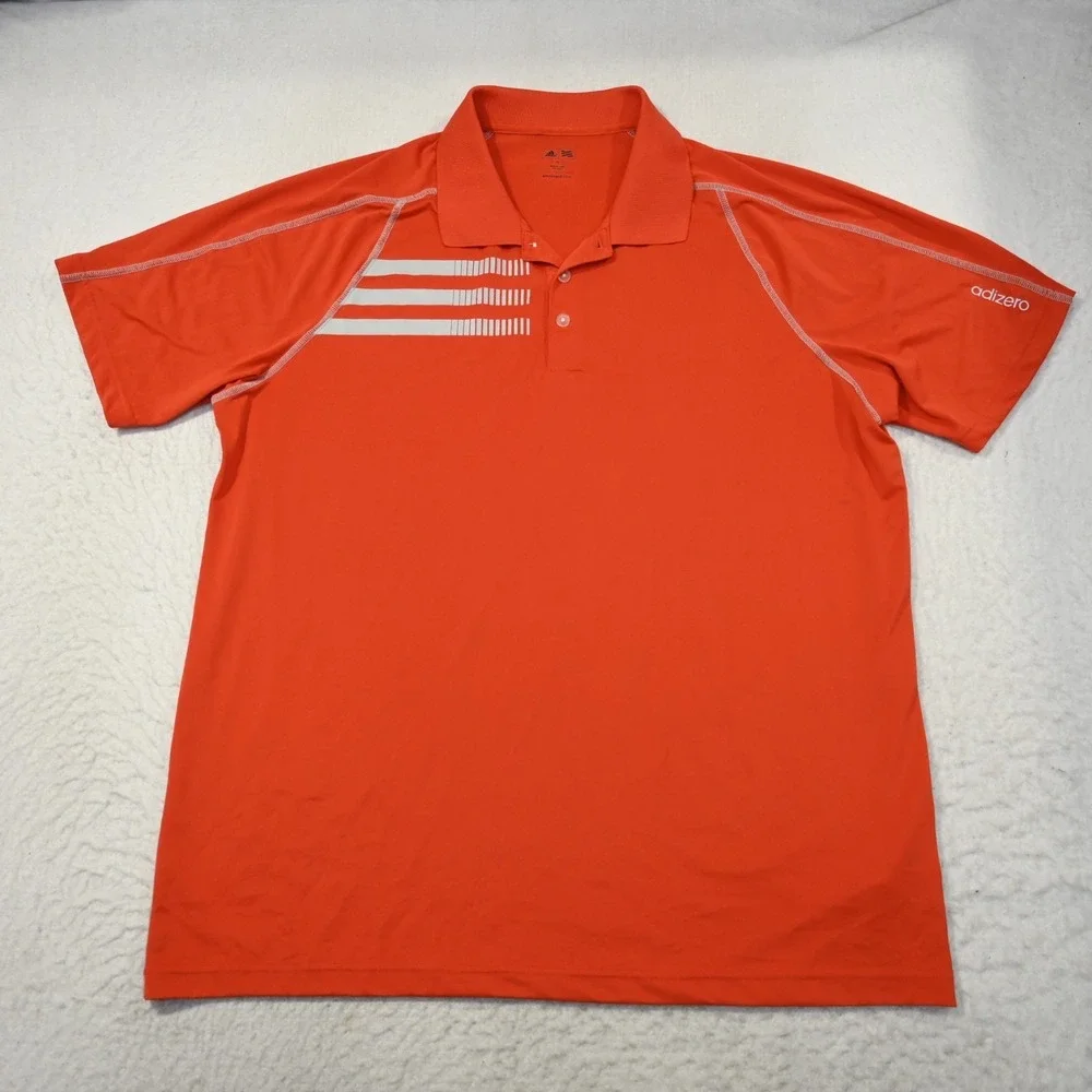 Adidas Golf Polo AdiZero Red‎ Performance Wicking Short Sleeve Mens Size XL